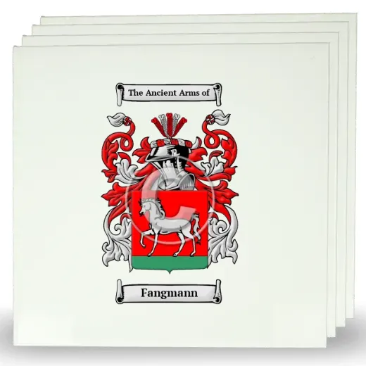 Fangmann Set of Four Large Tiles with Coat of Arms