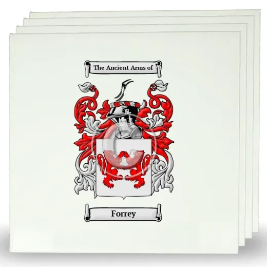 Forrey Set of Four Large Tiles with Coat of Arms