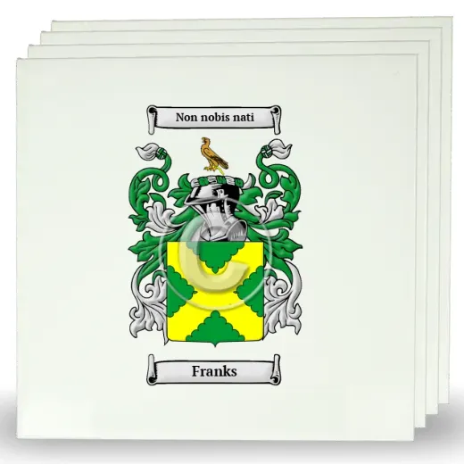 Franks Set of Four Large Tiles with Coat of Arms