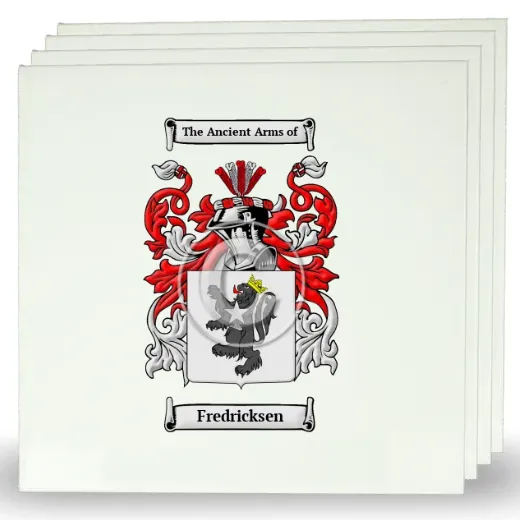 Fredricksen Set of Four Large Tiles with Coat of Arms