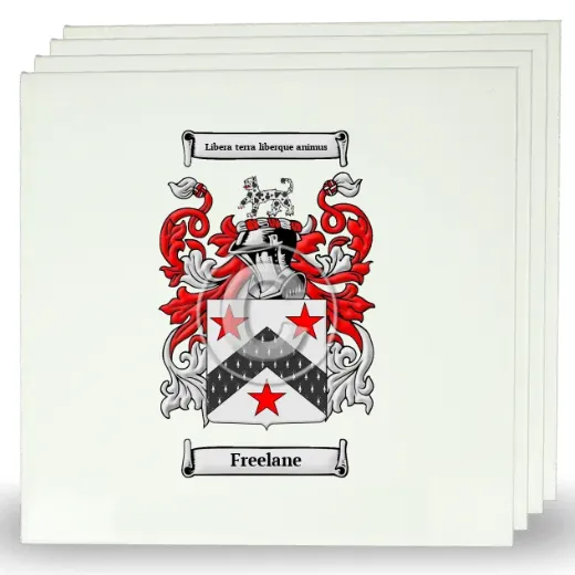 Freelane Set of Four Large Tiles with Coat of Arms