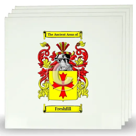 Freshfill Set of Four Large Tiles with Coat of Arms