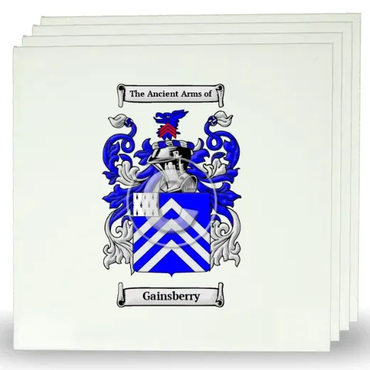 Gainsberry Set of Four Large Tiles with Coat of Arms
