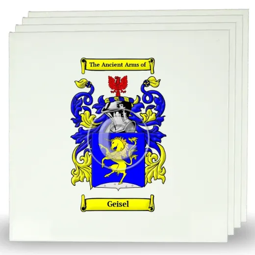 Geisel Set of Four Large Tiles with Coat of Arms