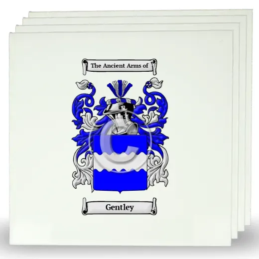 Gentley Set of Four Large Tiles with Coat of Arms