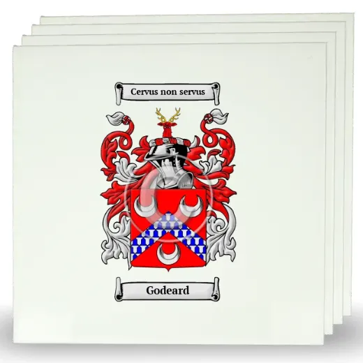 Godeard Set of Four Large Tiles with Coat of Arms