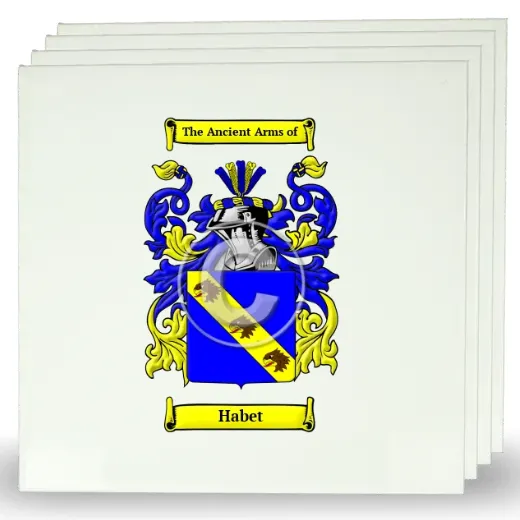 Habet Set of Four Large Tiles with Coat of Arms