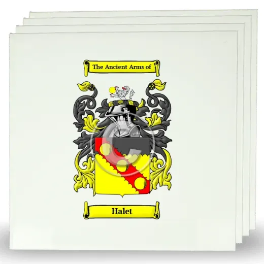 Halet Set of Four Large Tiles with Coat of Arms