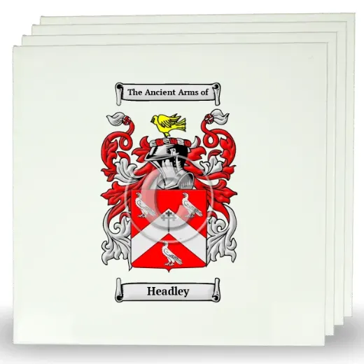 Headley Set of Four Large Tiles with Coat of Arms