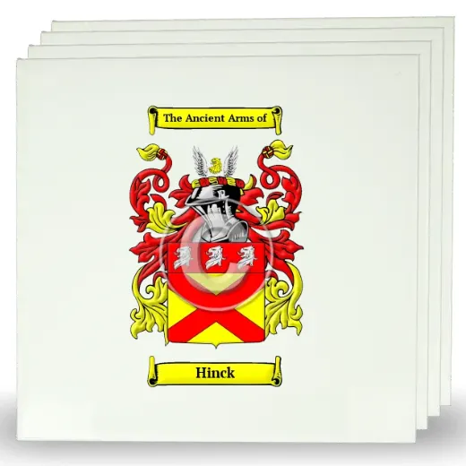 Hinck Set of Four Large Tiles with Coat of Arms