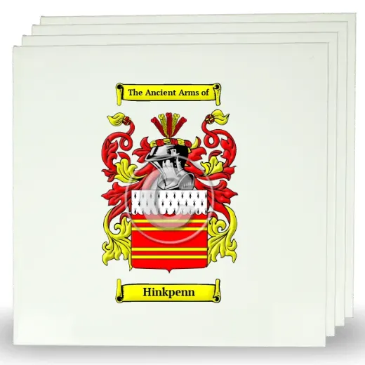 Hinkpenn Set of Four Large Tiles with Coat of Arms