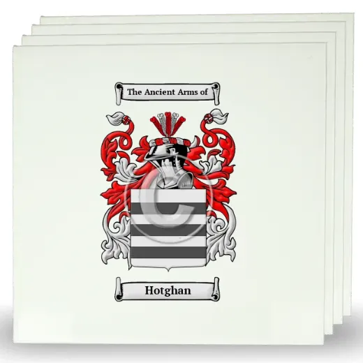 Hotghan Set of Four Large Tiles with Coat of Arms