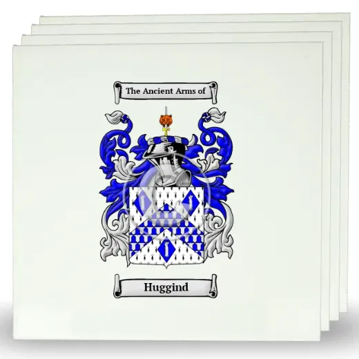 Huggind Set of Four Large Tiles with Coat of Arms