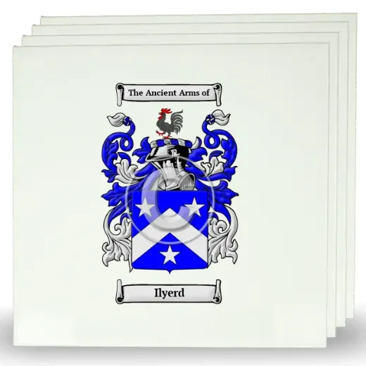 Ilyerd Set of Four Large Tiles with Coat of Arms