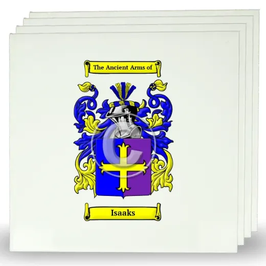 Isaaks Set of Four Large Tiles with Coat of Arms