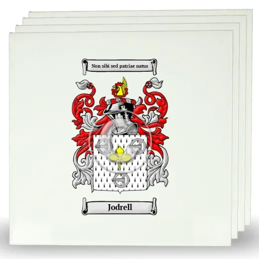 Jodrell Set of Four Large Tiles with Coat of Arms