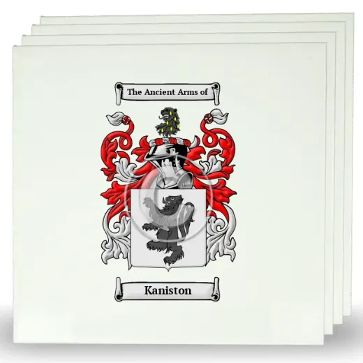 Kaniston Set of Four Large Tiles with Coat of Arms