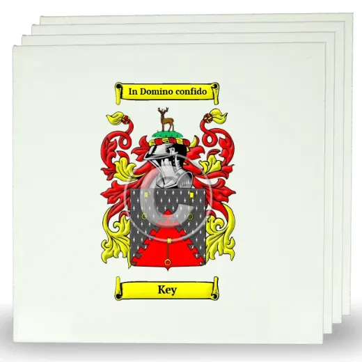 Key Set of Four Large Tiles with Coat of Arms