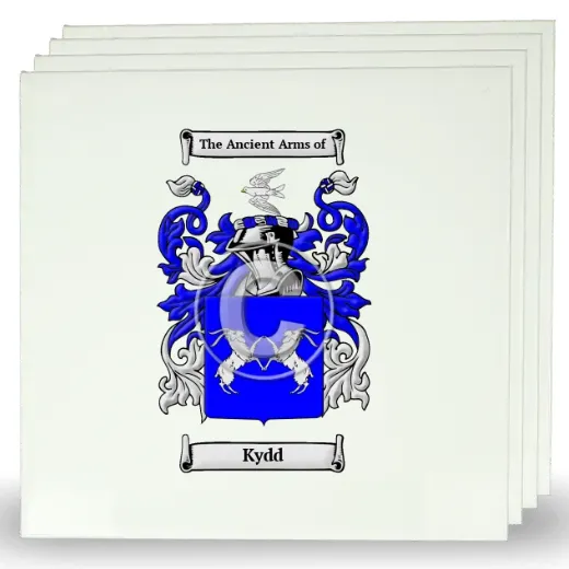 Kydd Set of Four Large Tiles with Coat of Arms