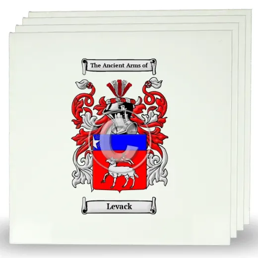 Levack Set of Four Large Tiles with Coat of Arms
