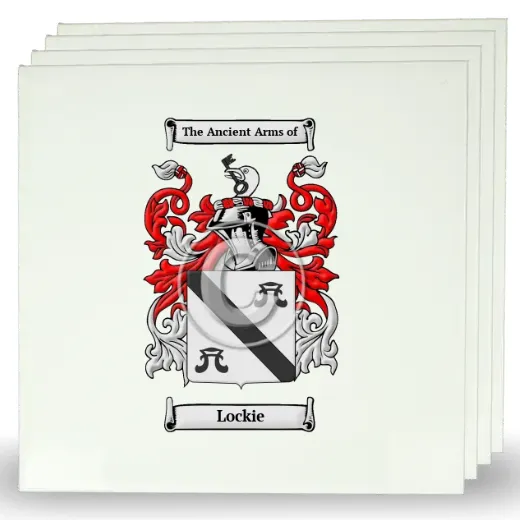 Lockie Set of Four Large Tiles with Coat of Arms