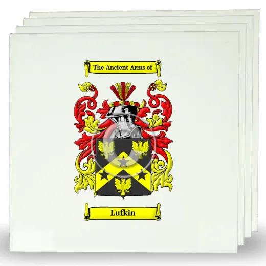 Lufkin Set of Four Large Tiles with Coat of Arms
