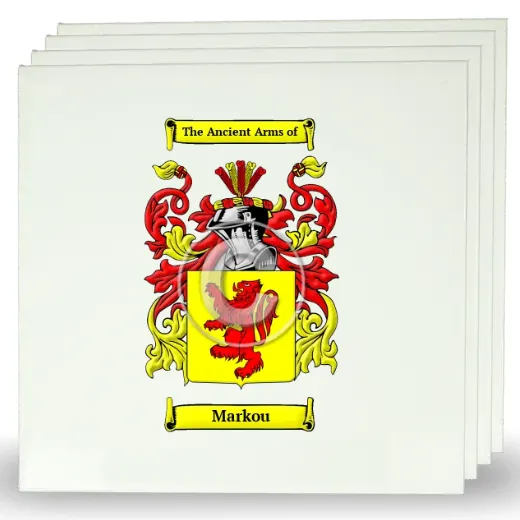 Markou Set of Four Large Tiles with Coat of Arms