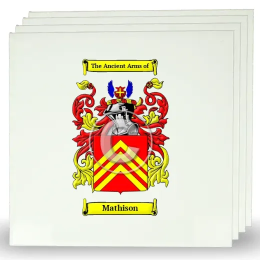 Mathison Set of Four Large Tiles with Coat of Arms