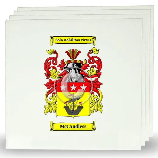 McCandless Set of Four Large Tiles with Coat of Arms