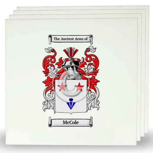 McCole Set of Four Large Tiles with Coat of Arms