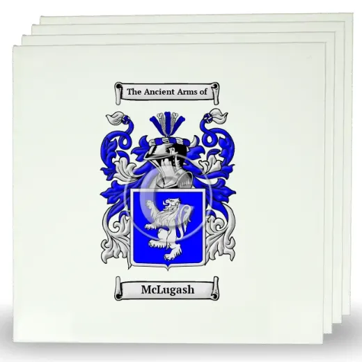 McLugash Set of Four Large Tiles with Coat of Arms