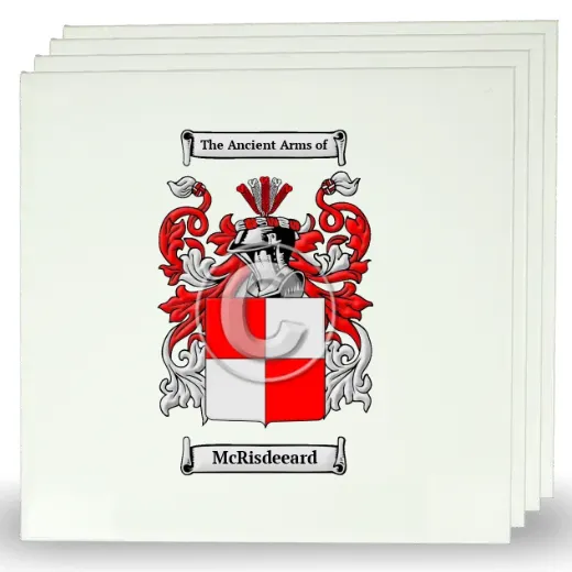 McRisdeeard Set of Four Large Tiles with Coat of Arms