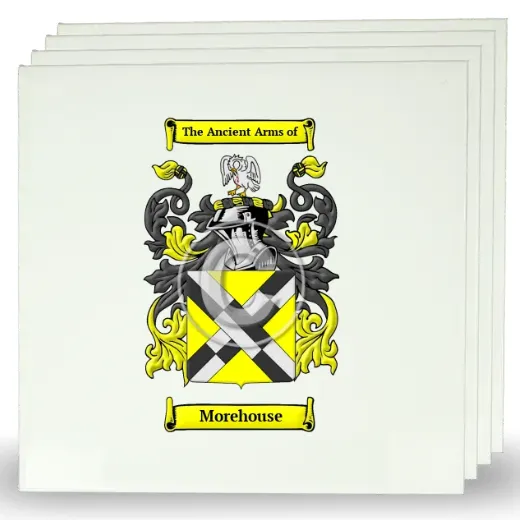 Morehouse Set of Four Large Tiles with Coat of Arms