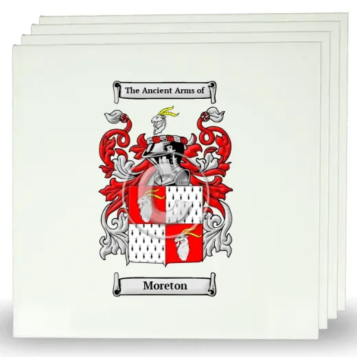 Moreton Set of Four Large Tiles with Coat of Arms