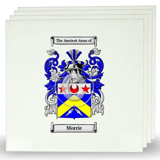 Morrie Set of Four Large Tiles with Coat of Arms
