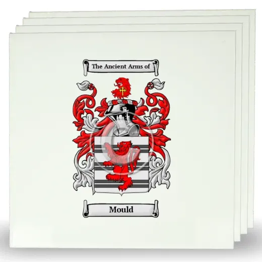 Mould Set of Four Large Tiles with Coat of Arms