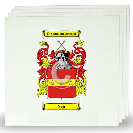 Neir Set of Four Large Tiles with Coat of Arms