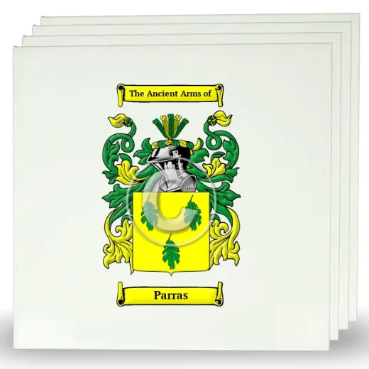 Parras Set of Four Large Tiles with Coat of Arms