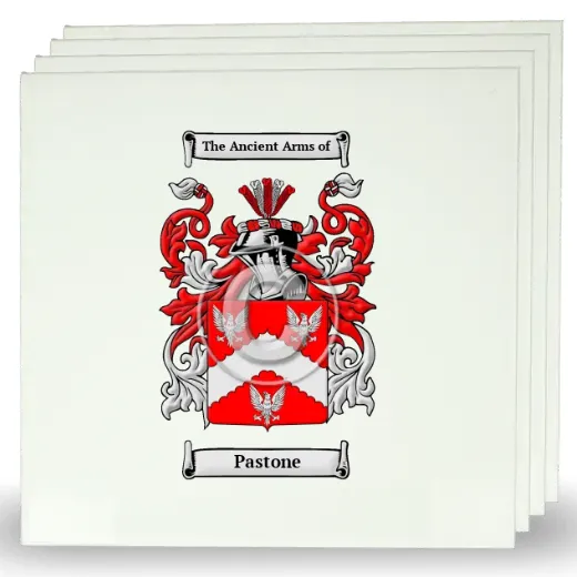 Pastone Set of Four Large Tiles with Coat of Arms