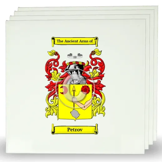 Petrov Set of Four Large Tiles with Coat of Arms