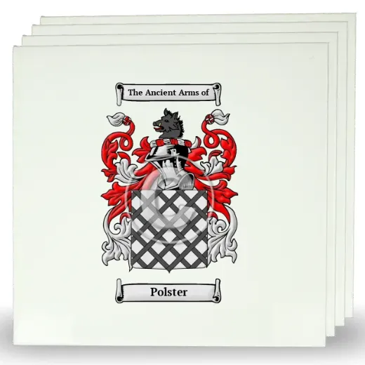 Polster Set of Four Large Tiles with Coat of Arms