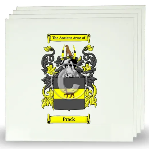 Prack Set of Four Large Tiles with Coat of Arms