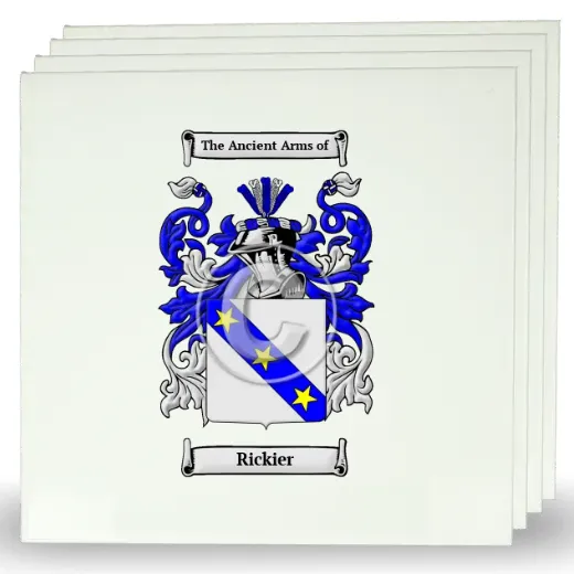 Rickier Set of Four Large Tiles with Coat of Arms