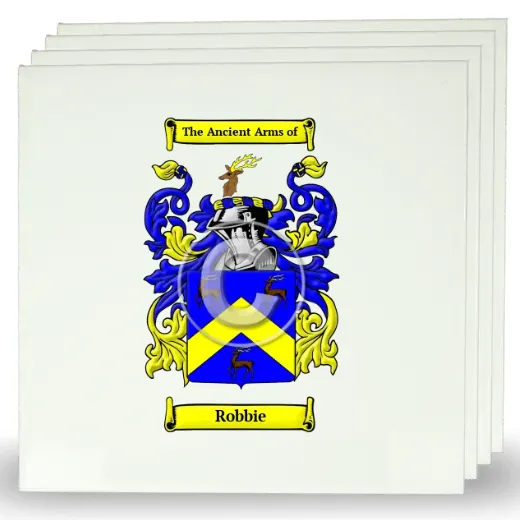 Robbie Set of Four Large Tiles with Coat of Arms