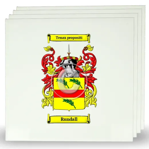 Rundall Set of Four Large Tiles with Coat of Arms