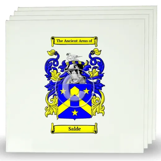 Salde Set of Four Large Tiles with Coat of Arms