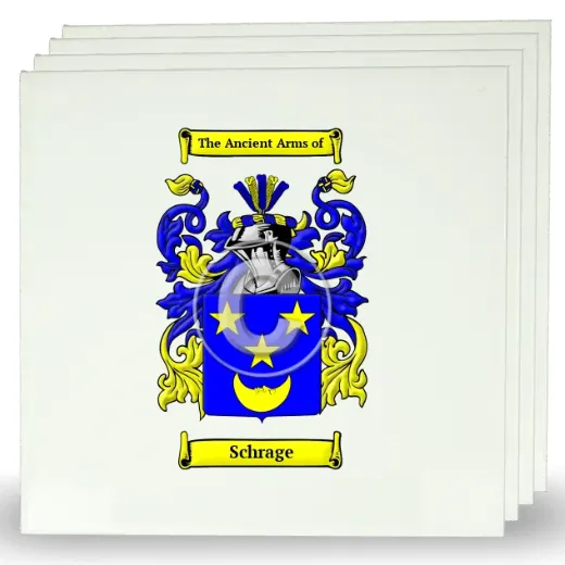 Schrage Set of Four Large Tiles with Coat of Arms