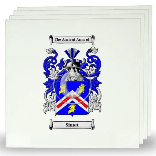 Simat Set of Four Large Tiles with Coat of Arms