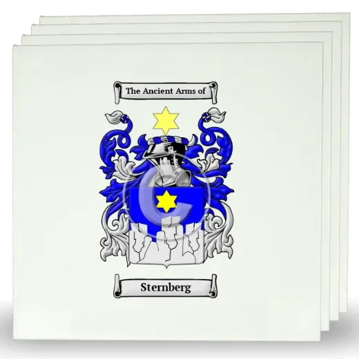 Sternberg Set of Four Large Tiles with Coat of Arms