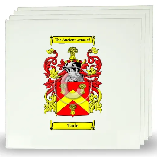 Tade Set of Four Large Tiles with Coat of Arms